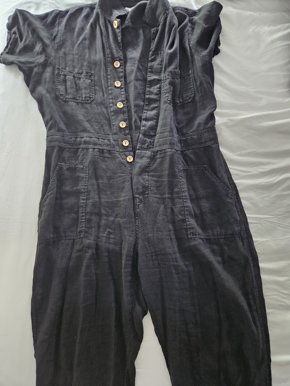 Women’s Black Short-Sleeve Jumpsuit
